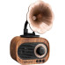 Mikado MN-S19 5 W Ahşap USB Aux TF Kart Bluetooth Klasik Retro Gramofon Müzik Kutusu Outlet