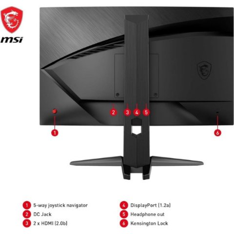 MSI G24C6P E2 23.6" 1 ms Full HD Curved 180 Hz Oyuncu Monitörü - Outlet