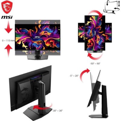 MSI MPG 271QRX QD-OLED 26.5" 0.03 ms 2K Pivot 360 Hz Oyuncu Monitörü