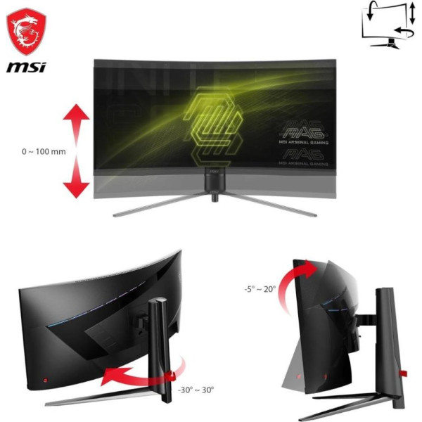 MSI MAG 345CQR 34" 1 ms WQHD Curved 180 Hz Oyuncu Monitörü Outlet