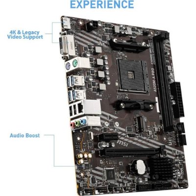 MSI A520M-A PRO AM4 DDR4 4600(OC) DVI HDMI M.2 USB3.2 mATX Anakart
