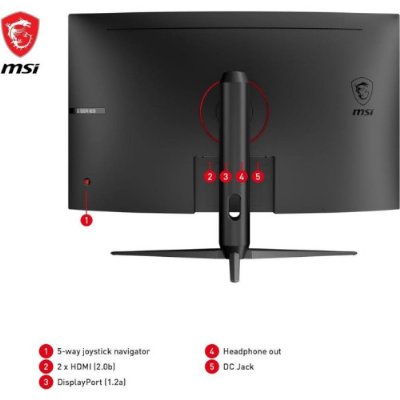 MSI G32CQ5P 31.5" 1 ms 2K Curved 170 Hz Oyuncu Monitörü Outlet