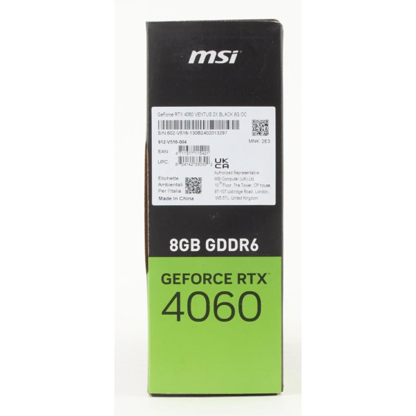 MSI RTX 4060 Ventus 2X Black 8G OC 128 Bit GDDR6 8 GB Ekran Kartı