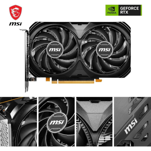 MSI RTX 4060 Ventus 2X Black 8G OC 128 Bit GDDR6 8 GB Ekran Kartı