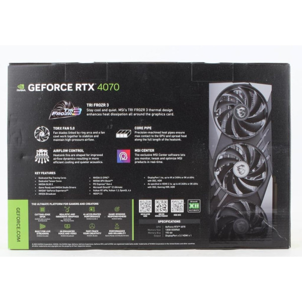 MSI RTX 4070 Gaming X Slim 12G 192 Bit GDDR6X 12 GB Ekran Kartı