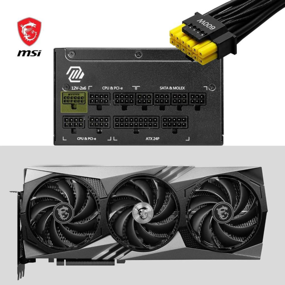 MSI MAG A1250GL Gen5 1250 W Power Supply Outlet