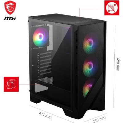 MSI Mag Forge M120A 6 Fanlı Micro ATX Oyuncu Kasası Outlet