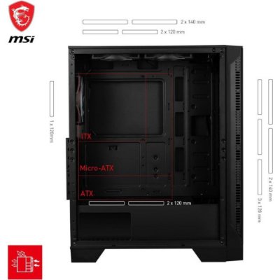 MSI Mag Forge M120A 6 Fanlı Micro ATX Oyuncu Kasası Outlet