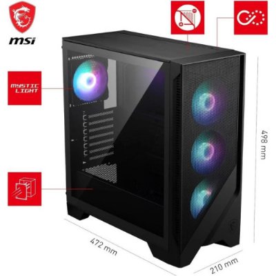 MSI Mag Forge 320R Airflow ARGB 4 Fanlı ATX Oyuncu Kasası Outlet