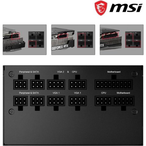 MSI MPG A850GF 850 W Power Supply Teşhir