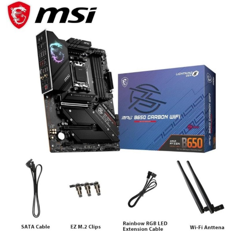 MSI Mpg B650 Carbon Wi-Fi AMD AM5 DDR5 ATX Anakart - Outlet