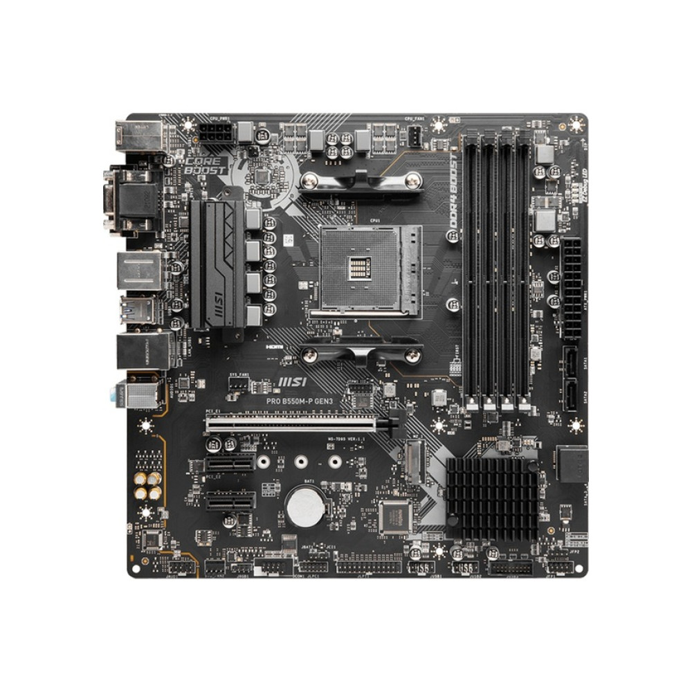 MSI PRO B550M-P GEN3 AM4 DDR4 4400(OC) HDMI VGA DVI-D M.2 USB3.2 mATX Anakart - TESHİR