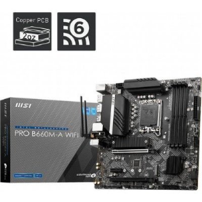MSI PRO B660M-A D4 Wi-Fi Intel LGA1700 DDR4 Micro ATX Anakart Teşhir