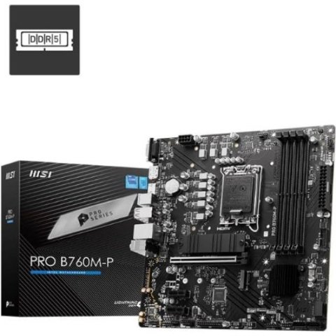 MSI Pro B760M-P Intel LGA1700 DDR5 Micro ATX Anakart Te...