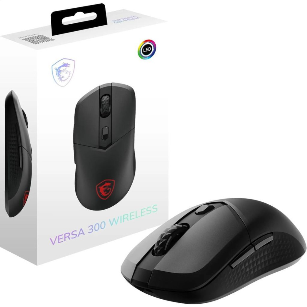 MSI Versa 300 Wireless Siyah RGB Şarjlı Optik Kablolu/Kablosuz Oyuncu Mouse Teşhir