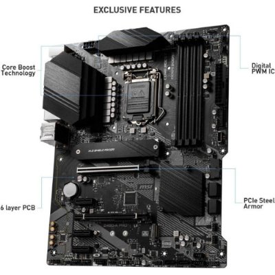 MSI Z490-A Pro Soket 1200 Ddr4 4800 (Oc) Pci-E Gen 4 ,M.2