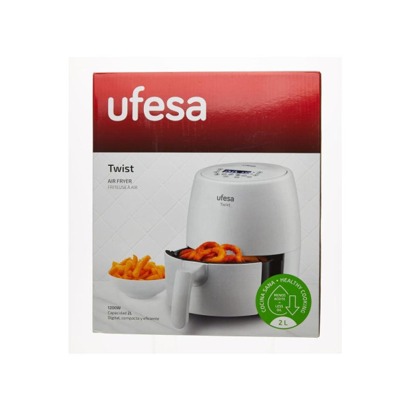 Twist Airfryer, 2 L, 6 Programlı, 1200 W, Zaman Ayarlı Saat, 80 ila 200 derece Sıcaklık, Yapışmaz Kaplama , Beyaz