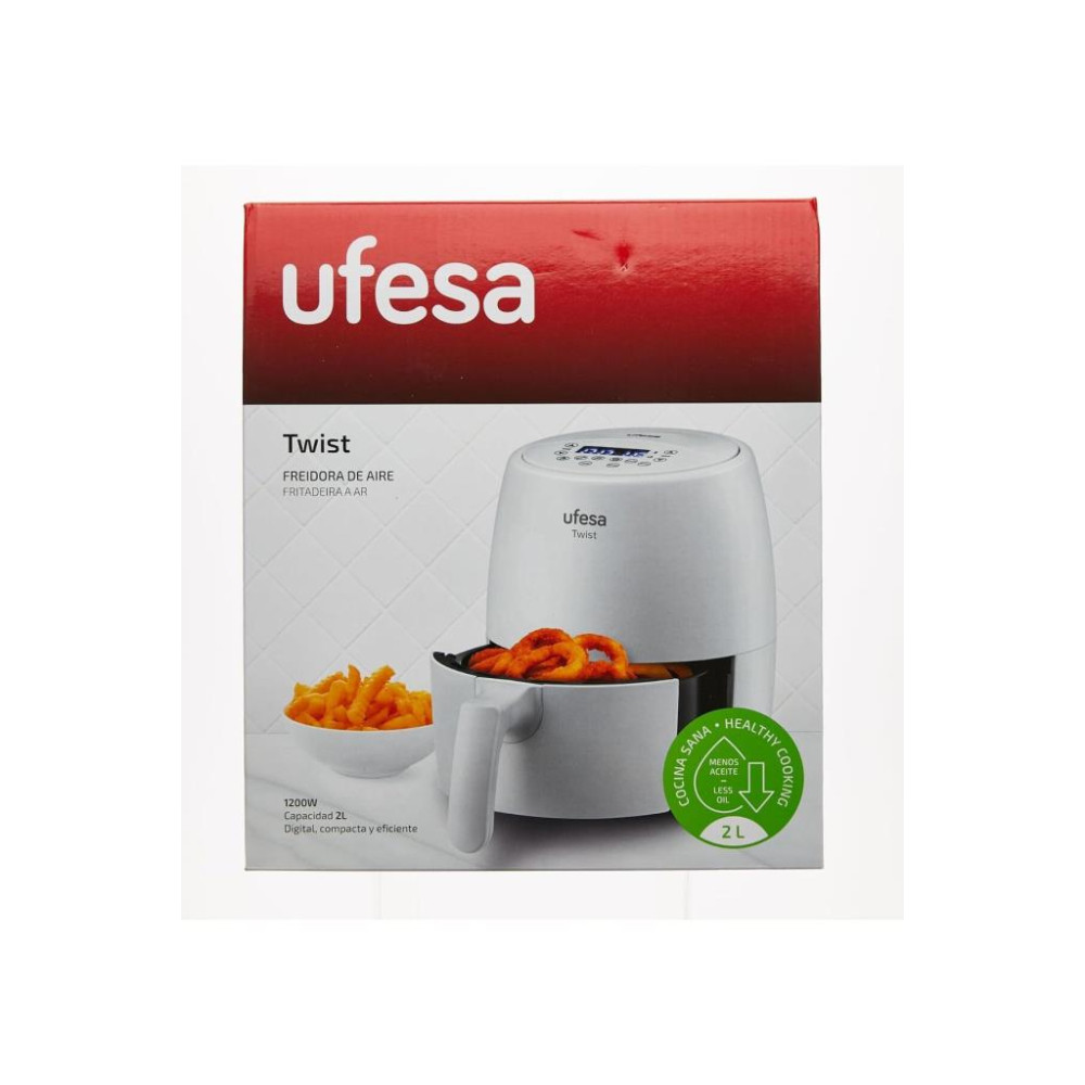 Twist Airfryer, 2 L, 6 Programlı, 1200 W, Zaman Ayarlı Saat, 80 ila 200 derece Sıcaklık, Yapışmaz Kaplama , Beyaz