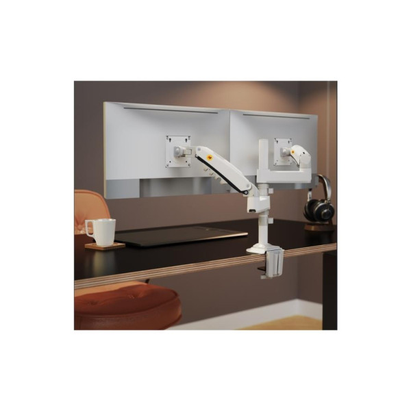 North Bayou H180 Beyaz 17-27 inç İki Kollu Amortisörlü Monitör Standı Teşhir