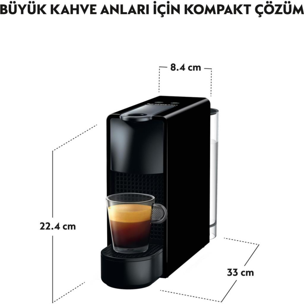 Nespresso Essenza Mini C 30 Black Kahve Makinesi, Siyah Outlet