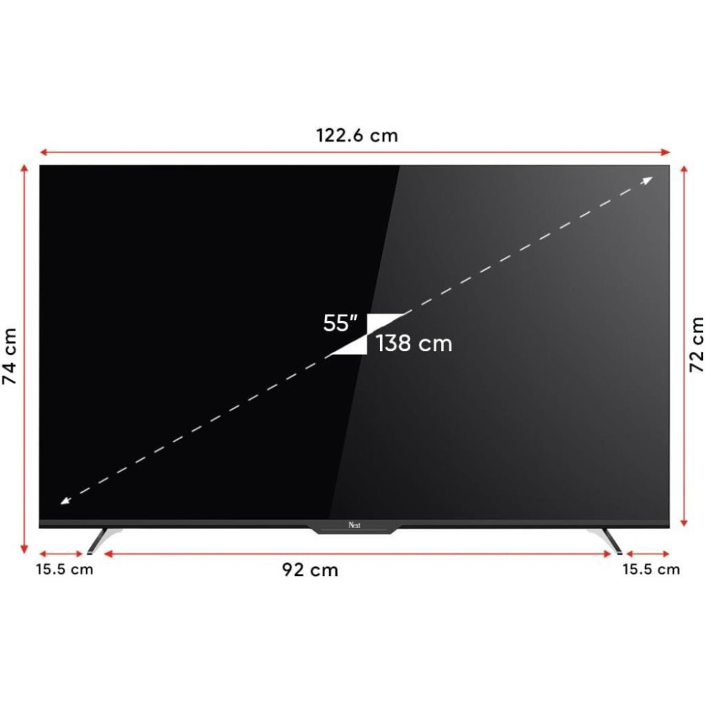 Next YE-55GFSG7-4K 4K Ultra HD 55" 140 Ekran Uydu Alıcılı Android Smart LED TV Teşhir