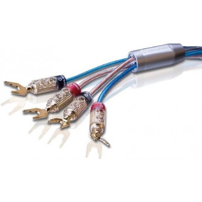 Oehlbach Bi Tech Siyah Banana Uçlu Bi-Amping Hoparlör Kablosu 2.5 mm/4.0 mm, Mavi-Bakır