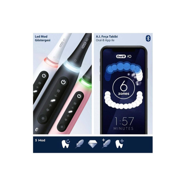 Oral-B iO 5 Siyah Şarjlı Diş Fırçası Outlet