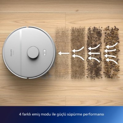 Philips HomeRun 2000 Serisi XU2100/20 Beyaz Çöp İstasyonlu Akıllı Robot Süpürge