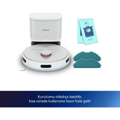 Philips HomeRun 2000 Serisi XU2100/20 Beyaz Çöp İstasyonlu Akıllı Robot Süpürge