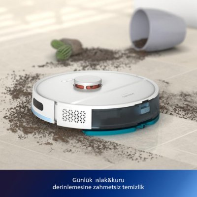 Philips HomeRun 2000 Serisi XU2100/20 Beyaz Çöp İstasyonlu Akıllı Robot Süpürge