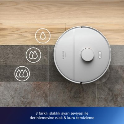 Philips HomeRun 2000 Serisi XU2100/20 Beyaz Çöp İstasyonlu Akıllı Robot Süpürge