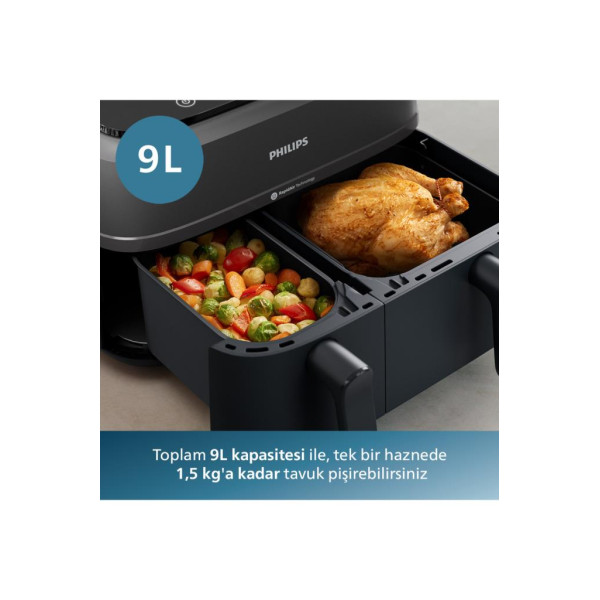Philips Airfryer 3000 Serisi NA350/00 Çift Hazneli 9 lt Yağsız Fritöz Teşhir