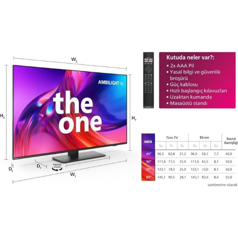 Philips 55PUS8808 4K Ultra HD 55" 140 Ekran Uydu Alıcılı Google Smart LED TV Outlet