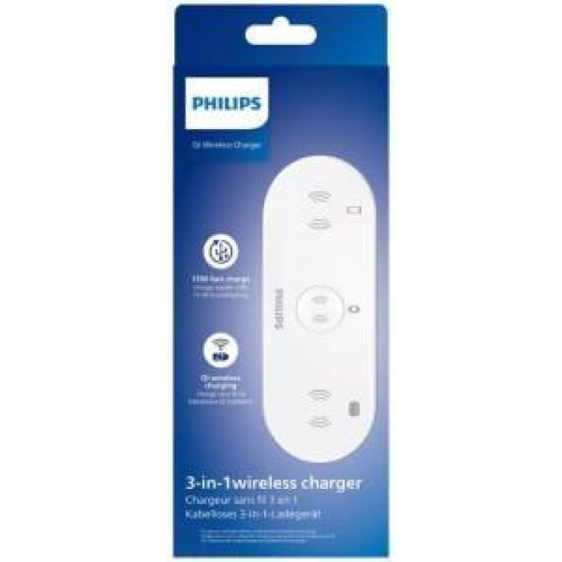 Philips DLP9230NW QI Beyaz 3in1 Kablosuz Hızlı Şarj Aleti Outlet