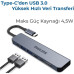 Philips Type C to PD 87W HDMI USB SD Micro SD Dönüştürücü Hub - Teşhir