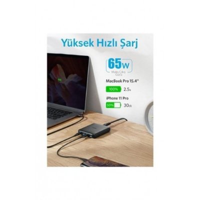 Anker PowerPort Atom III Slim A2045 65 W Hızlı Şarj Adaptörü