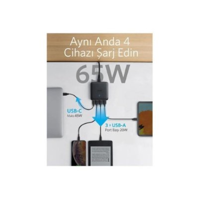 Anker PowerPort Atom III Slim A2045 65 W Hızlı Şarj Adaptörü - Outlet