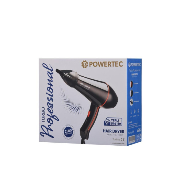 Powertec Profesyonel TR-601/TR-601S Turbo 2500 W Saç Kurutma Makinesi Teşhir
