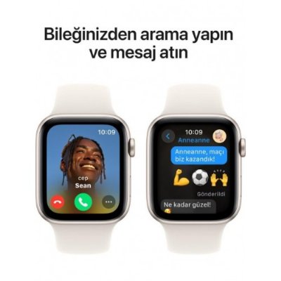 Apple Watch SE 2 2023 GPS 44mm Yıldız Işığı Alüminyum Kasa ve Spor Kordon Akıllı Saat(İthalatçı Garantili)