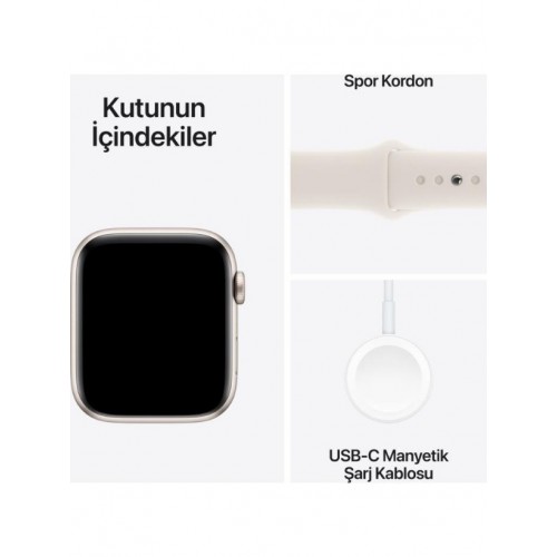 Apple Watch SE 2 2023 GPS 44mm Yıldız Işığı Alüminyum Kasa ve Spor Kordon Akıllı Saat(İthalatçı Garantili)