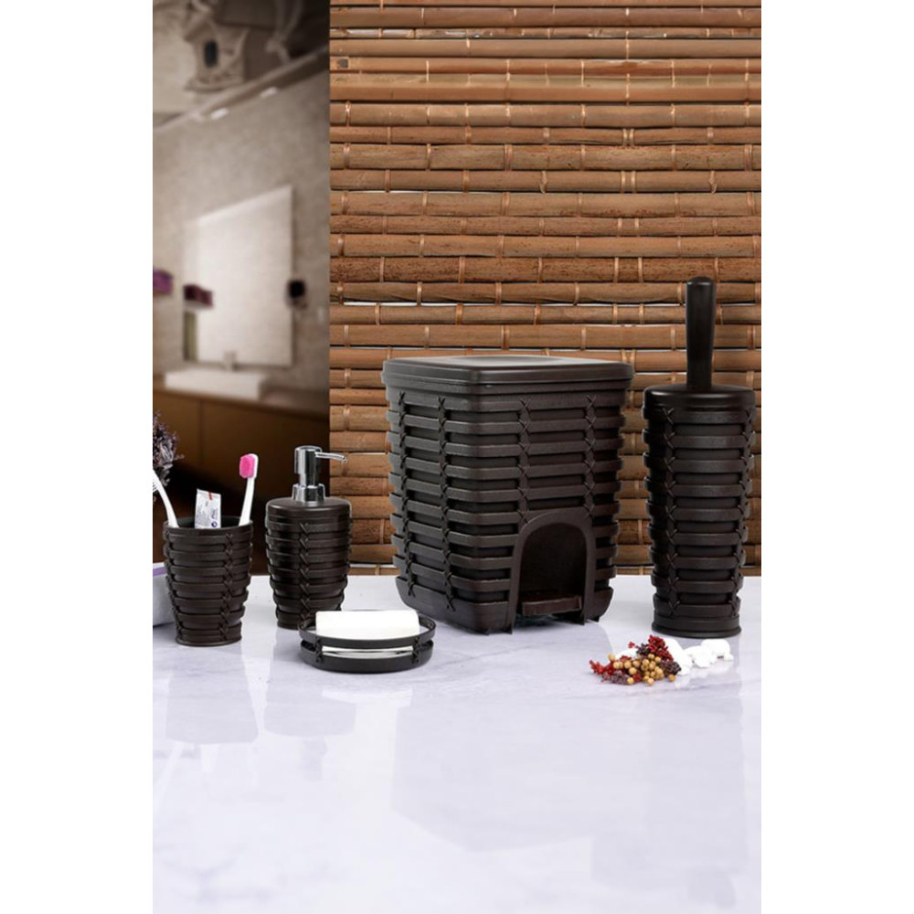Primanova Palm 5'li Banyo Seti Kahverengi Outlet