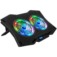 Rampage AD-RC9 TORNADO Siyah 115 -115 -15mm (2 adet)Fanlı 10''-18'' RGB Işıklı Notebook Soğutucu