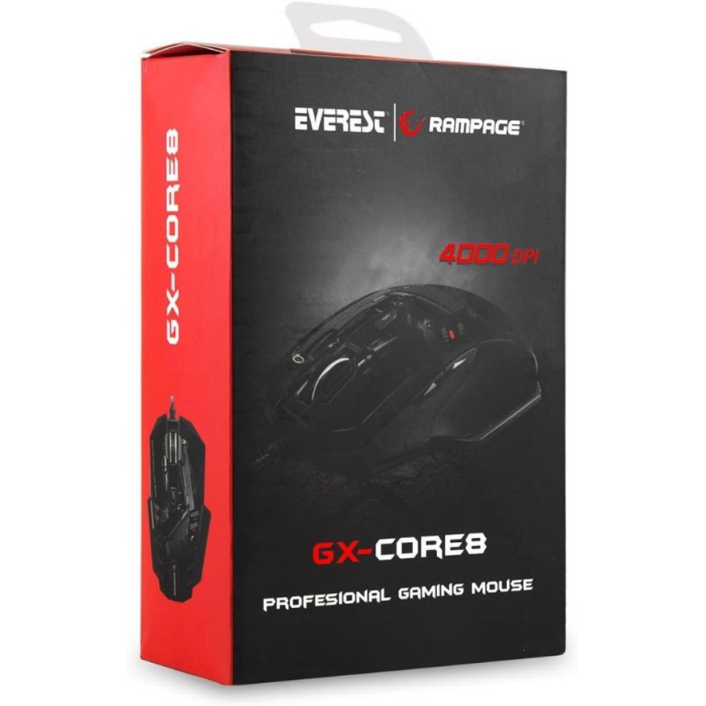 Rampage GX-CORE8 RGB Makrolu Ergonomik Optik Kablolu Oyuncu Mouse - Outlet