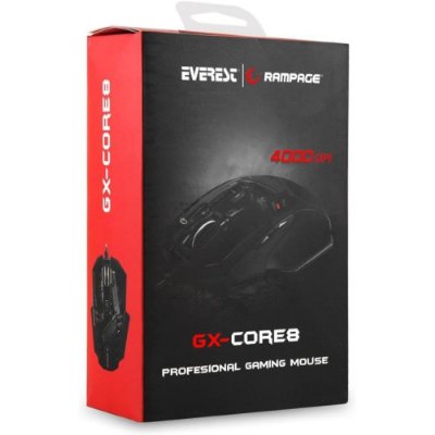 Rampage GX-CORE8 RGB Makrolu Ergonomik Optik Kablolu Oyuncu Mouse - Outlet