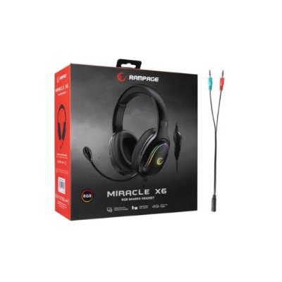 Rampage Miracle-X6 RGB USB Kablolu Kulak Üstü Oyuncu Kulaklığı Teşhir