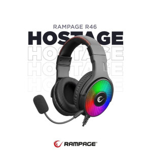 Rampage Hostage R46 RGB 7.1 USB Kablolu Kulak Üstü Oyuncu Kulaklığı Teşhir