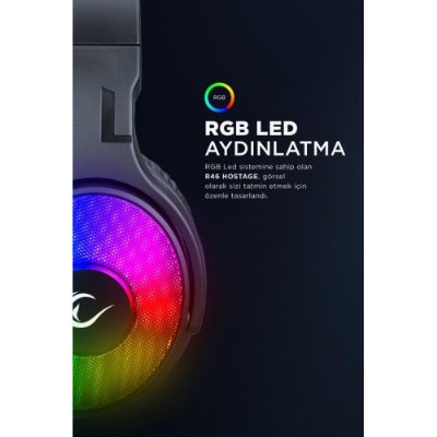 Rampage Hostage R46 RGB 7.1 USB Kablolu Kulak Üstü Oyuncu Kulaklığı Teşhir