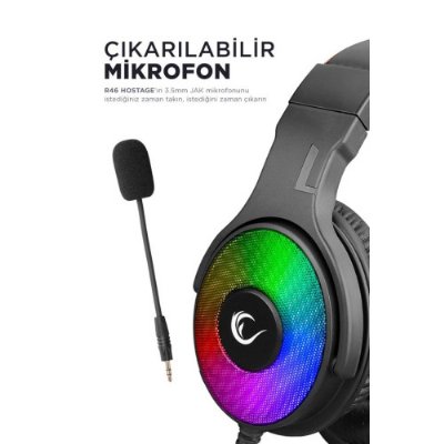 Rampage Hostage R46 RGB 7.1 USB Kablolu Kulak Üstü Oyuncu Kulaklığı Teşhir