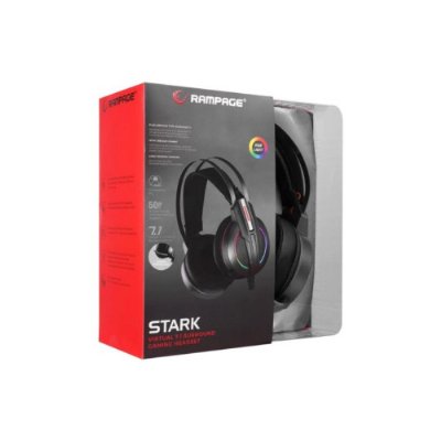 Rampage Stark RM-K6 RGB 7.1 USB Kablolu Kulak Üstü Oyuncu Kulaklığı Outlet