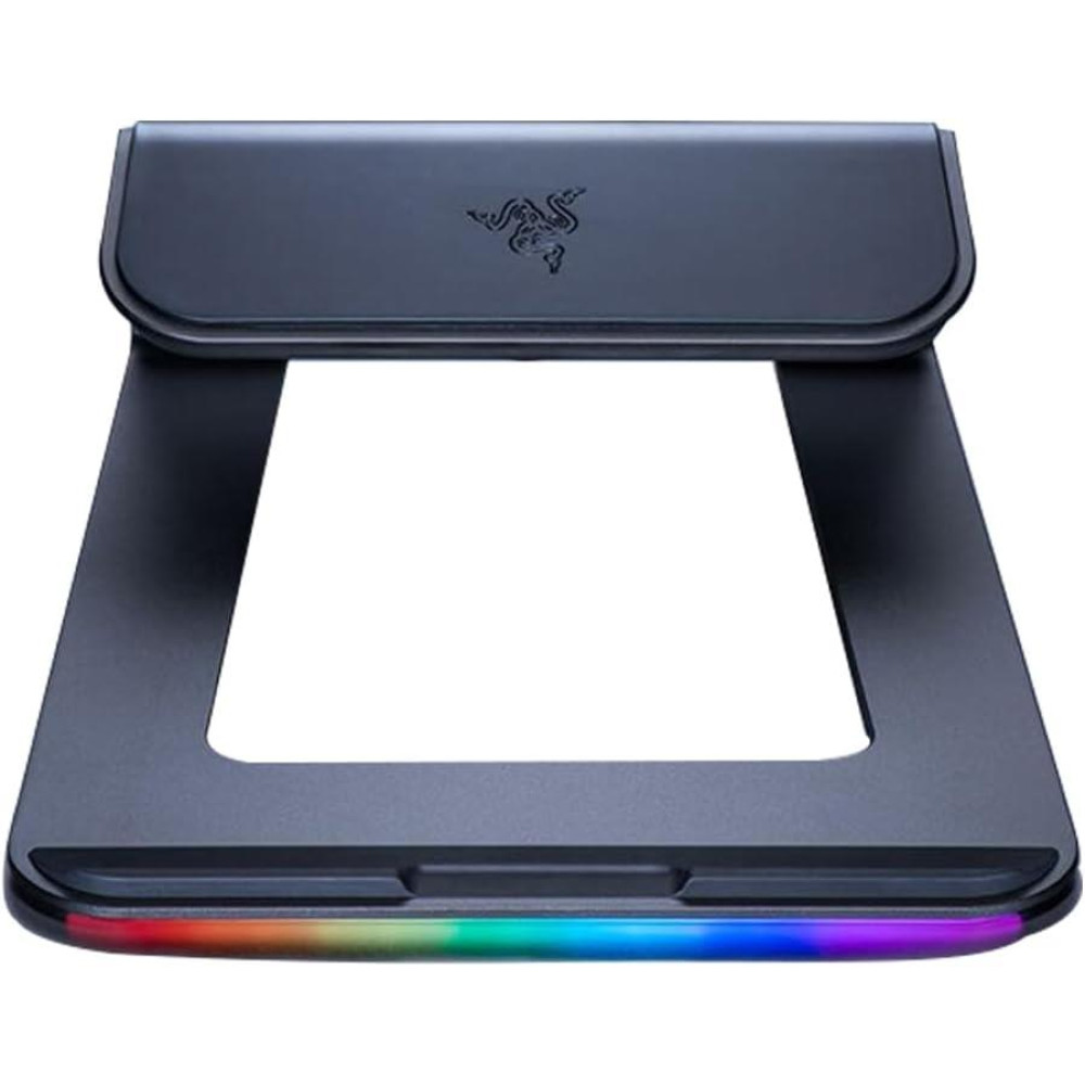 Razer Dizüstü Bilgisayar Standı Chroma - RGB Chroma Aydınlatmalı Dizüstü Bilgisayar Standı (3 Portlu USB 3.0 Hub, 18 Derece Eğim Açısı, Alüminyum ve Ergonomik Tasarım) Siyah Teşhir